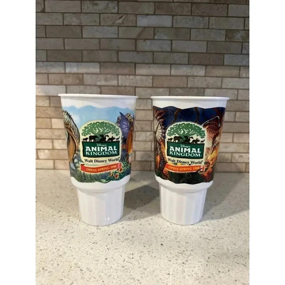 McDonalds Disney Animal Kingdom 1998 Drinking Cup Lot of 2  bu - Picture 1 of 4